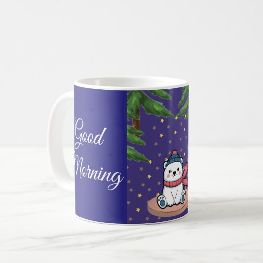Cute Polar Bear Winter Coffee Mug コーヒーマグカップ (正面左)