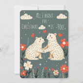 Cute Polar Bears Christmas Card シーズンカード (正面)