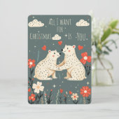 Cute Polar Bears Christmas Card シーズンカード (スタンド正面)