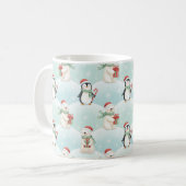 Cute Polar Bears & Penguins Christmas Pattern Mug コーヒーマグカップ (正面左)