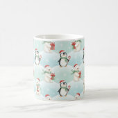 Cute Polar Bears & Penguins Christmas Pattern Mug コーヒーマグカップ (中央)