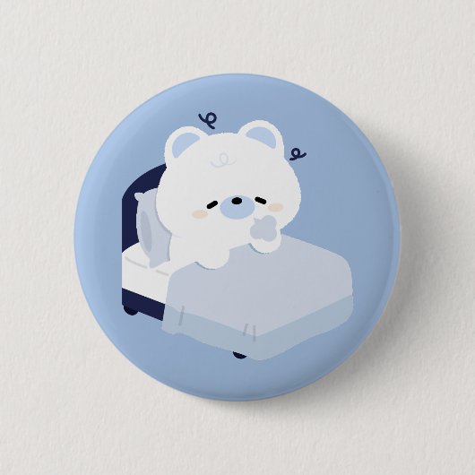 Cute Polar Brown Bear 缶バッジ (正面)