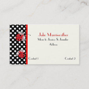 Cute Polka Dot and Ladybug Mommy Card コーリングカード