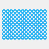 Cute polka dot tiled pattern blue ラッピングペーパーシート (正面2)