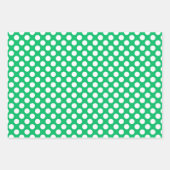 Cute polka dot tiled pattern green ラッピングペーパーシート (正面3)