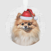 Cute Pomeranian Dog Holiday Christmas Photo オーナメント (裏面)