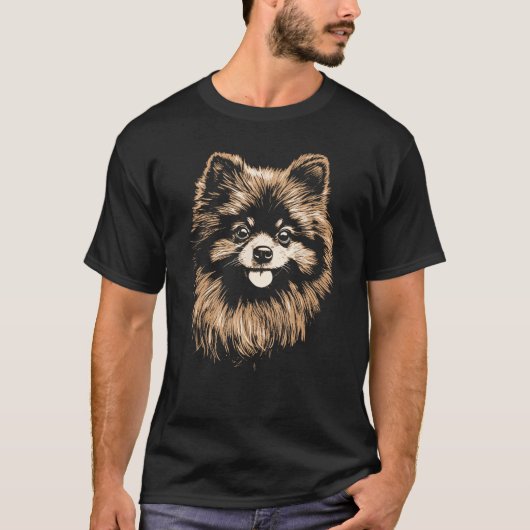 Cute Pomeranian Dog Pet Adorable Animals Tシャツ (正面)