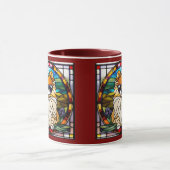 Cute Pomeranian Stained Glass Coffee Mug マグカップ (中央)