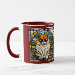 Cute Pomeranian Stained Glass Coffee Mug マグカップ