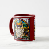 Cute Pomeranian Stained Glass Coffee Mug マグカップ (正面左)