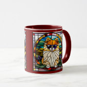 Cute Pomeranian Stained Glass Coffee Mug マグカップ (正面右)