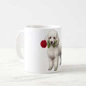 ‏Cute Poodle Dog コーヒーマグカップ (正面左)