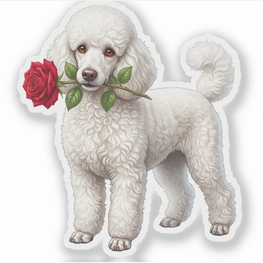 Cute Poodle Dog シール (正面)