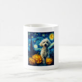 Cute Poodle Dog Halloween Jack O Lantern Pumpkin F コーヒーマグカップ (中央)