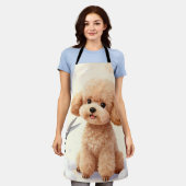 Cute Poodle Grooming Bubbles Scissors  エプロン (着用した状態)