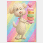 Cute Poodle Macaron Magnet – Rainbow Pastel Dog  マグネット (正面)