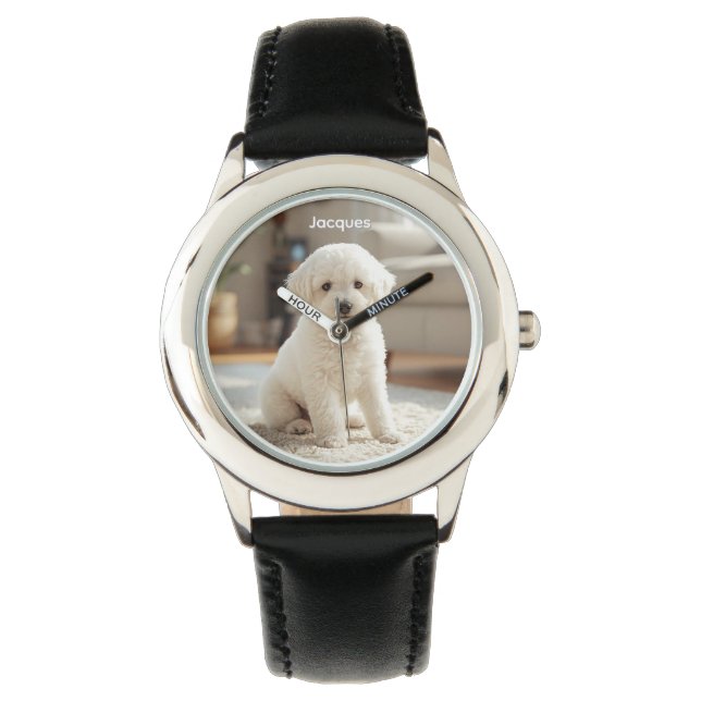 Cute Poodle Personalized Kid's Watch 腕時計 (正面)