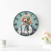 Cute Poodle Puppy ラージ壁時計 (ホーム)