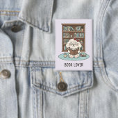 Cute Poodle Puppy Dog "Book Lover" Pastel Button  缶バッジ (インサイチュ)