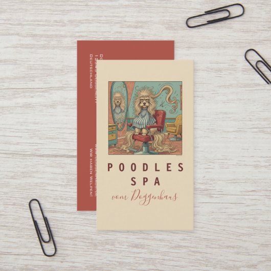 Cute Poodle Spa business cards 名刺 (正面/裏面インサイチュ)
