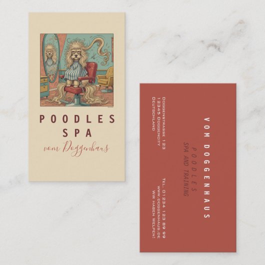 Cute Poodle Spa business cards 名刺 (正面/裏面)