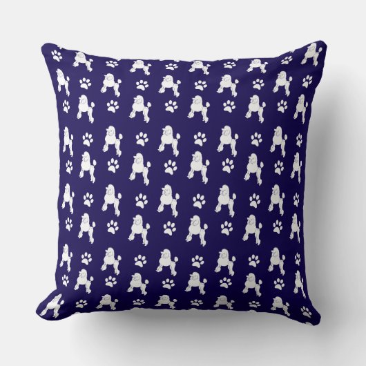 Cute Poodle Throw Pillow クッション (正面)