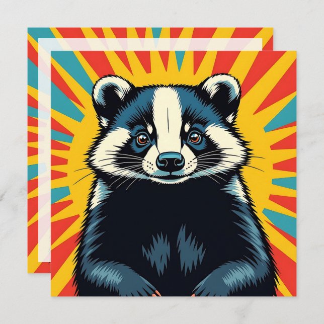 Cute Pop Art Badger Blank (正面/裏面)