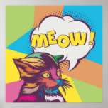 Cute Pop Art Cat ポスター<br><div class="desc">Pop Art Cat</div>