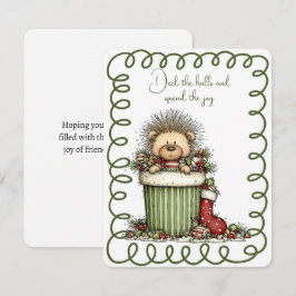 Cute Porcupine In a Box of Decorations シーズンカード