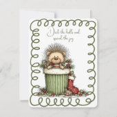 Cute Porcupine In a Box of Decorations シーズンカード (正面)
