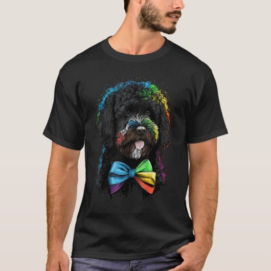 Cute Portuguese Water Dog on Portuguese Water Dog  Tシャツ (正面)
