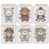Cute Positive Bear-6 Designs-vol3 シール (正面)
