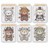 Cute Positive Bear-6 Designs-vol3 シール (正面)