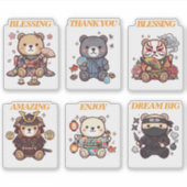 Cute Positive Bear-6 Designs-vol4 シール (正面)