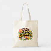 Cute Positive Quote Aesthetic Canvas Bag,  トートバッグ (裏面)