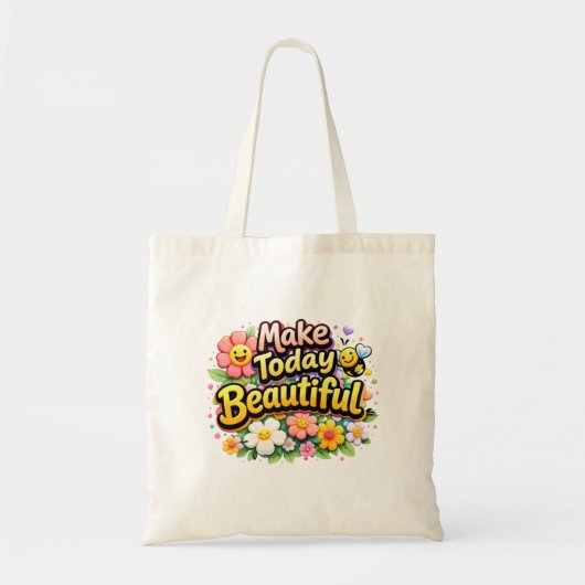 Cute Positive Quote Aesthetic Canvas Bag,  トートバッグ (正面)