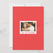 Cute Postage Stamp Photo Collage Hearts Valentine シーズンカード (裏面)
