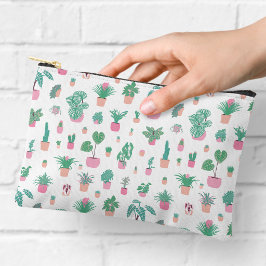 Cute Potted Plants Pattern Zipper Pouch アクセサリーポーチ