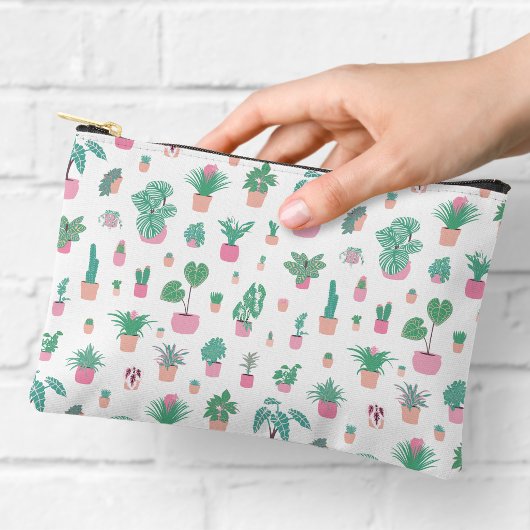 Cute Potted Plants Pattern Zipper Pouch アクセサリーポーチ