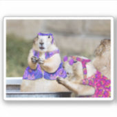 Cute Prairie Dog Hippies シール (正面)