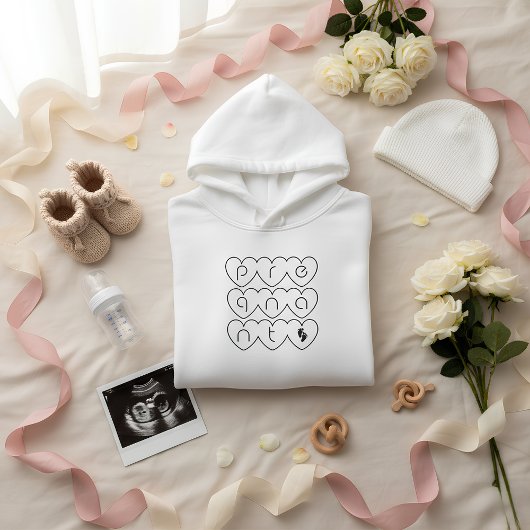 Cute Pregnant with Heart Letters Hoodie |Mom-to-Be パーカ
