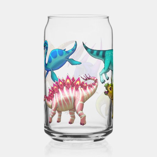Cute Prehistoric drinking glass ガラス缶 (正面)