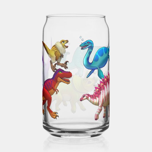 Cute Prehistoric drinking glass ガラス缶 (右)
