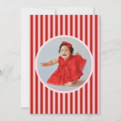 Cute Preppy Berry First 1st Birthday Photo 招待状 (裏面)