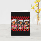 Cute Preppy Christmas,reindeer Brushstrokes Funny  カード (黄色い花)