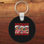 Cute Preppy Christmas,reindeer Brushstrokes Funny  キーホルダー (正面)