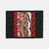 Cute Preppy Christmas,reindeer Brushstrokes Funny  フリースブランケット (正面(横))