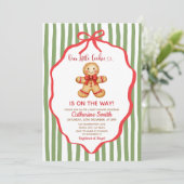 Cute Preppy Gingerbread Christmas Baby Shower  招待状 (スタンド正面)
