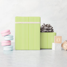 Cute Preppy Green & White Stripes Gift ラッピングペーパー