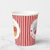 Cute Preppy Striped Berry First Girl Birthday 紙コップ (右)